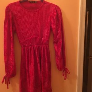 ModCloth Velvet Tye Sleeve Skater Dress Never Worn